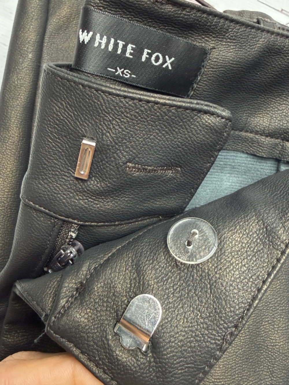 White Fox Lace-Up Faux Leather Flare Chocolate XS Y2K Moto grunge Y2K trouser - Picture 11 of 13
